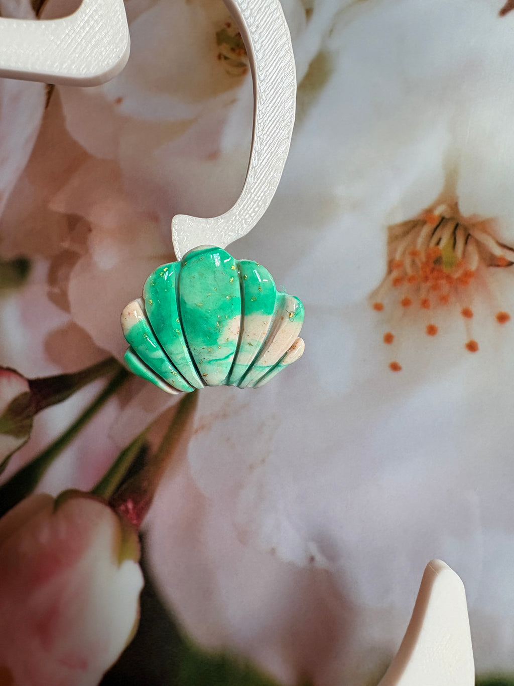 Coquillage vert/blanc